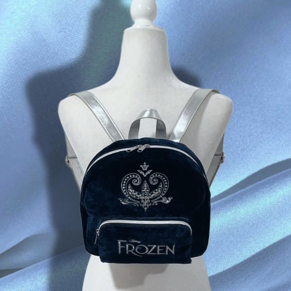 DISNEY Frozen the Musical Blue Velvet Mini Backpack - Picture 2 of 11